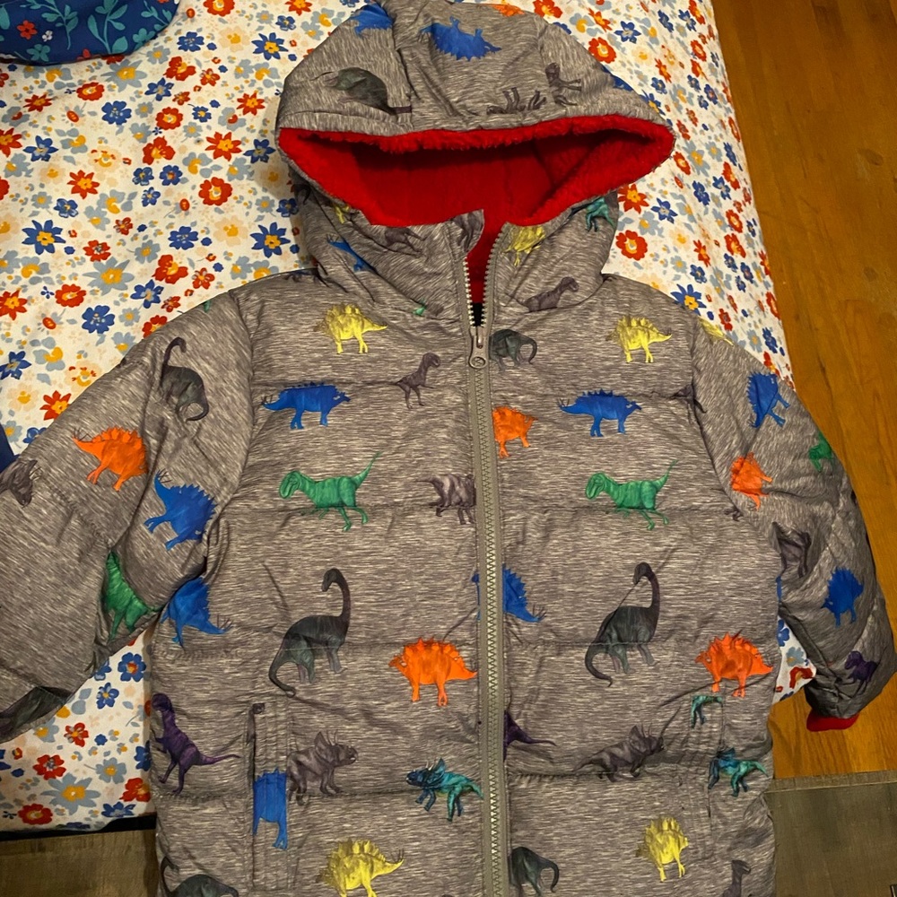 Swiss Tech thick and warm winter coat with dinosaur detail! Size 3T